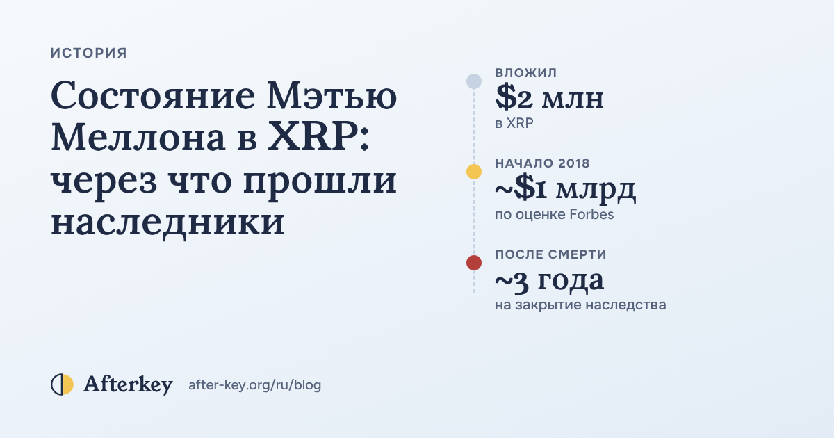 Хронология от вложения 2 млн долларов в XRP до доли стоимостью около миллиарда и почти трёх лет на закрытие наследственных дел